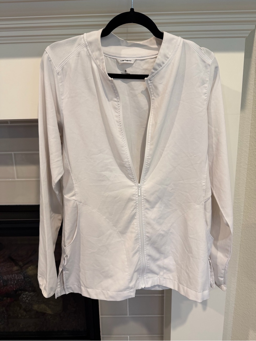 Carhartt White Collarless Zip Jacket